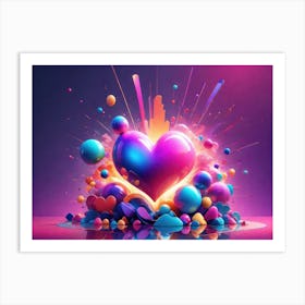 Colorful Heart Creative Art Print 21 Art Print