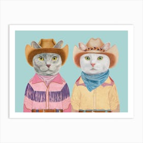 Cowboy Cats 12 Art Print