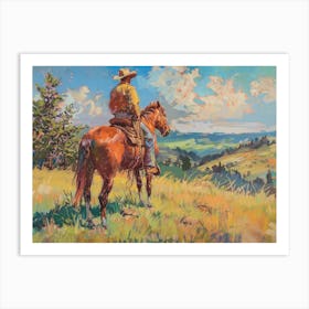 Cowboy In Black Hills South Dakota 1 Art Print