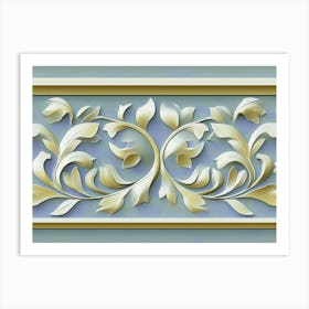 Seamless Sculpture Retro Pattern Nature Garden Flower Leaf Vine Art Print