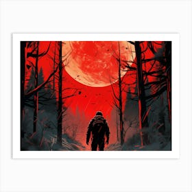 Red Moon Rising Art Print