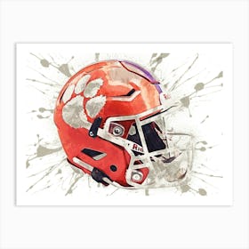 Clemson Tigers NCAA Helmet Poster Art Print