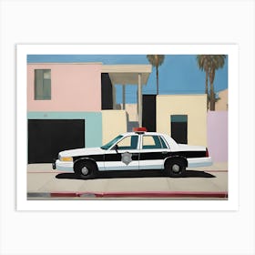 Los Angeles Abstract Police Car Painting Art Print