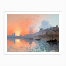 Sunset On The Seine 2 Art Print