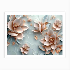 3d High Decoration Background 3d Design with Floral Art Print