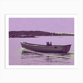 Purple Boat In The Water Art Print