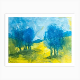 Blue Trees 3 Art Print