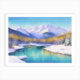 A Glacial Embrace: Winter Landscape Art Print