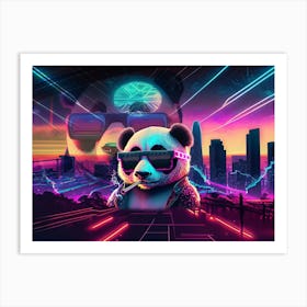 Neon Pandaa Art Print