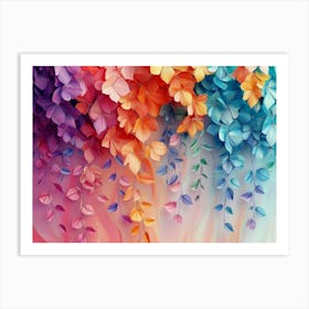 Elegant Colorful with Vibrant Flower Hanging Branches 10 Art Print