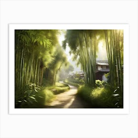 Bamboo Forest paintings art print Art Print