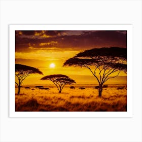 Sunset In The Savannah Art Print