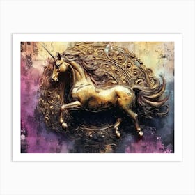 Vintage 3d Unicorn Art Print