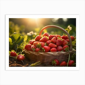 Basket Of Strawberries 10 Art Print