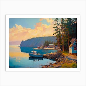 Cottage By The Water Art Print