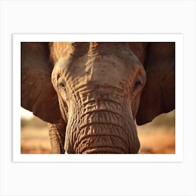 African Elephant Close Up Realism 2 Art Print