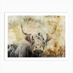 Cow Highland Illustration Art 03 Art Print