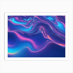 Abstract Image Of A Swirling, Fluid Surface That Appears To Be Made Of Iridescent Liquid Art Print