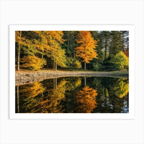 Serene Autumn Reflections 7 Art Print