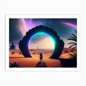 Desert Portal with angel Art Print