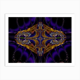 Purple And Gold Abstract Art Artwork Fractal Art Print