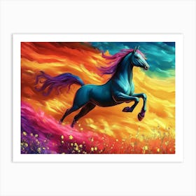 Fantasy Illustration of a Wild Horse 1 Art Print