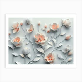 Flowers On A Wall 8 Art Print