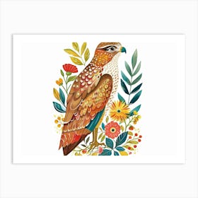 Little Floral Hawk 2 Art Print