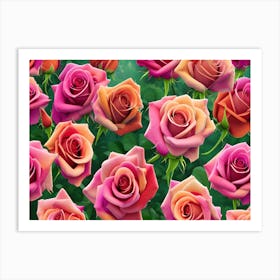 Pink Roses 1 Art Print