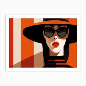 Woman In A Hat 3 Art Print