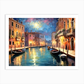 Venice At Night Art Print