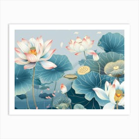 Lotus Flower Painting 1 Art Print