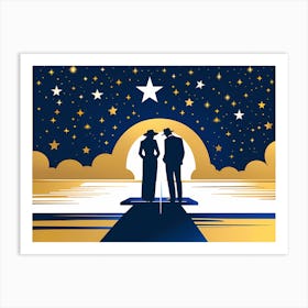 Christmas Night 5 vector art 1 Art Print