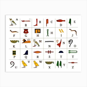 Hieroglyphic Ancient Letters Egypt Art Print