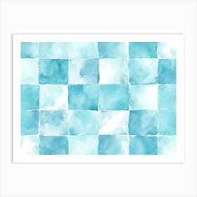 Blue Squares Art Print