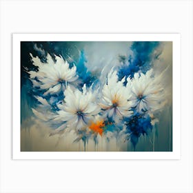 White Flowers - Ai Art Print