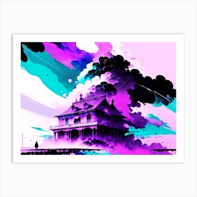 Purple House In The Sky 1 Art Print