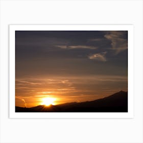 Sunset Over Mountains Art Print