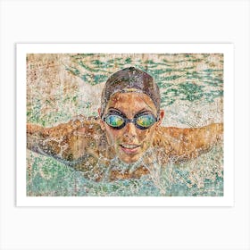 Swimmer In The Pool Art Print