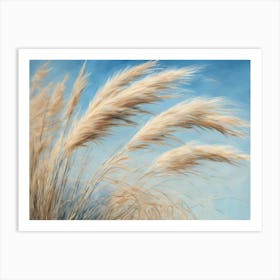 Abstract Pampas Grass Blowing 6 Art Print