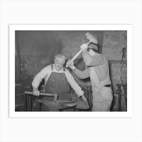 Blacksmith And Helper Pounding Out Plow Point,Depew, Oklahoma By Russell Lee 1 Art Print