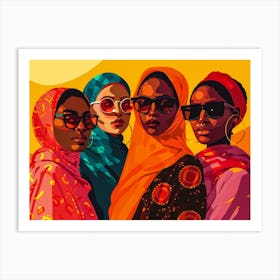 Women In Hijabs 3 Art Print