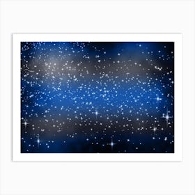 Steel Blue Shining Star Background Art Print