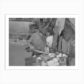 Boy Living In Camp Near Mays Avenue Making Sandwich, This Food Is Distributed By Saint Anthony S Hospital Art Print