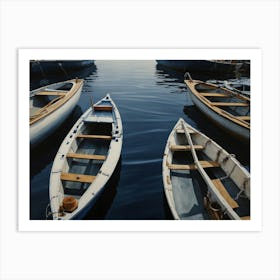 Small Boats In The Harbor hamptons 1 Art Print