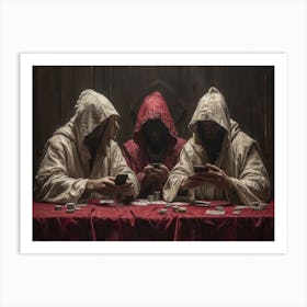 Caravaggio's Online Bluff: The Cardsharps in the Digital Poker Den Art Print