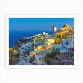 Santorini Greece at Sunrise Art Print