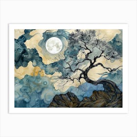 Moonlit Tree Art Print