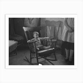Untitled Photo, Possibly Related To One Of L H Nissen S Children In Rocking Chair Nissen Shack Near Dickens, Iowa Art Print
