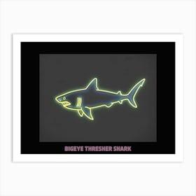 Neon Pink Bigeye Thresher Shark Poster 4 Art Print